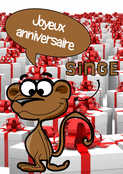 Singe rigolo pour un joyeux anniversaire
